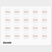 Moderne Blush roze 30th Birthday Dank je Vierkante Sticker (Vel)