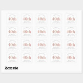 Moderne Blush roze 40th Birthday Dank je Vierkante Sticker (Vel)
