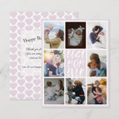 Moderne Blush Roze 8 Foto Collage Beste Mam ooit (Voorkant / Achterkant)