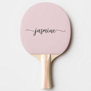 Moderne Blush Roze Aangepaste Naam Handtekening Sc Tafeltennisbatje