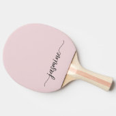 Moderne Blush Roze Aangepaste Naam Handtekening Sc Tafeltennisbatje (Zijkant)