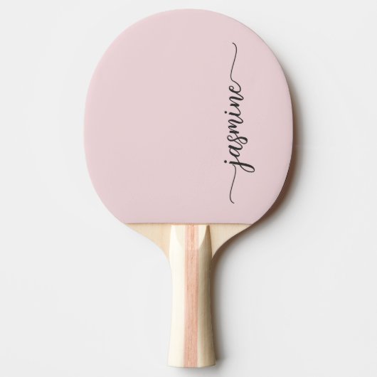 Moderne Blush Roze Aangepaste naam Handtekening Sc Tafeltennisbatje (Voorkant)