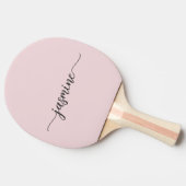 Moderne Blush Roze Aangepaste naam Handtekenscript Tafeltennisbatje (Zijkant)