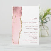 Moderne blush roze agaat kaart (Staand voorkant)