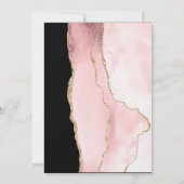 Moderne blush roze agaat zwarte achtergrond kaart (Achterkant)