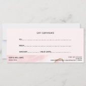 Moderne Blush Roze Agate Certificate Cadekaart (Achterkant)