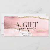 Moderne Blush Roze Agate Certificate Cadekaart (Voorkant)