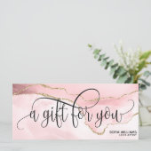 Moderne Blush Roze Agate Certificate Cadekaart (Staand voorkant)