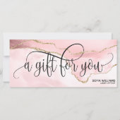 Moderne Blush Roze Agate Certificate Cadekaart (Voorkant)