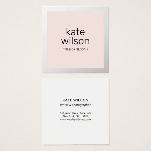 Moderne Blush Roze Beauty Professional Vierkante Visitekaartjes (Voorkant /achterkant)