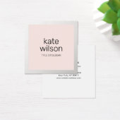 Moderne Blush Roze Beauty Professional Vierkante Visitekaartjes (Bureau)