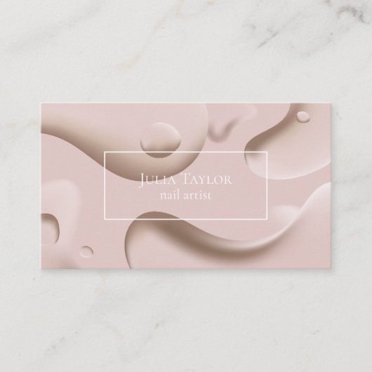 Moderne Blush Roze Beauty Salon Nail Artiest Visitekaartje (Voorkant)