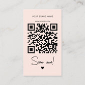 Moderne blush roze bestelling bedankt QR-code Visitekaartje (Achterkant)