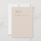 Moderne Blush Roze Blank Table Guest Place Card (Voorkant)