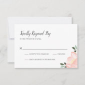 Moderne Blush Roze Bloemen Elegante Bruiloft RSVP Kaartje (Voorkant)