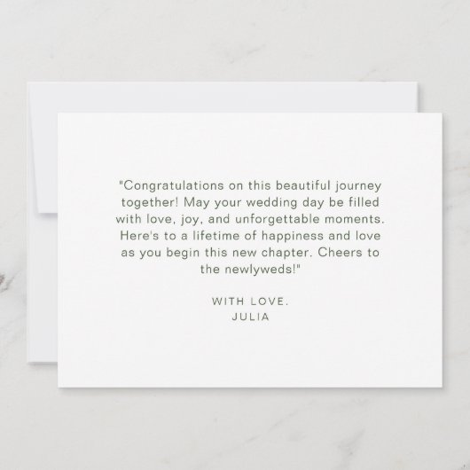 Moderne Blush Roze Bloemen Krans Gelukkige Bruilof Kaart (Achterkant)