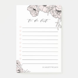 Moderne Blush roze bloemen om lijstnotities te doe Post-it® Notes
