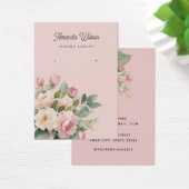Moderne blush roze bloemenoorbel display kaart (Bureau)