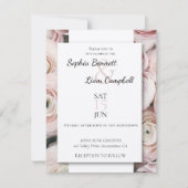 Moderne blush roze boterbloem bloemen kaart (Voorkant)