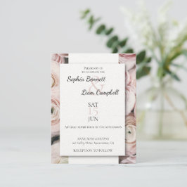 Moderne blush roze boterbloem bloemen kaart