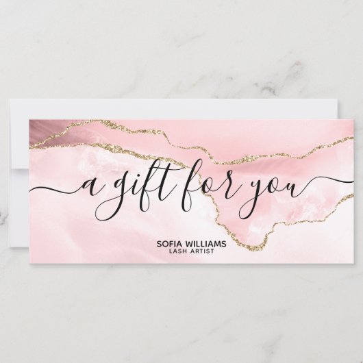 Moderne Blush Roze Certificate Cadeaukaart Voeg Lo (Voorkant)