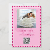 Moderne Blush Roze Chevron Streep QR Code Foto Save The Date (Achterkant)