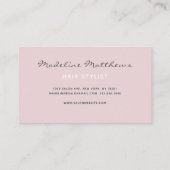 Moderne Blush Roze Chic Hair Stylist Script Name Visitekaartje (Achterkant)