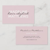 Moderne Blush Roze Chic Hair Stylist Script Name Visitekaartje (Voorkant / Achterkant)