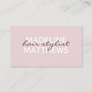 Moderne Blush Roze Chic Hair Stylist Script Name Visitekaartje