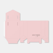 Moderne Blush Roze Eenvoudige Script Monogram Naam Bedankdoosjes (Uitgevouwen)