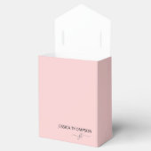 Moderne Blush Roze Eenvoudige Script Monogram Naam Bedankdoosjes (Geopend)