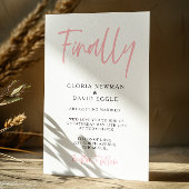 Moderne Blush Roze Eindelijk Trouw Uitnodiging