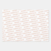 Moderne blush roze elegante polka dot kerst inpakpapier vel (Voorkant)