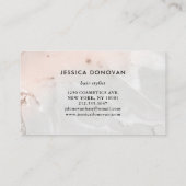 Moderne Blush roze en grijze marmer | Hair Visitekaartje (Achterkant)