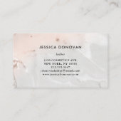 Moderne Blush roze en grijze marmer | Lashes Visitekaartje (Achterkant)