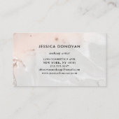 Moderne Blush roze en grijze marmer | Makeup Visitekaartje (Achterkant)