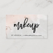 Moderne Blush roze en grijze marmer | Makeup Visitekaartje (Voorkant)