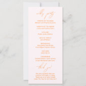 Moderne Blush roze en heldere Oranje bruiloft prog (Achterkant)