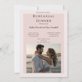 Moderne blush roze foto bruiloft repetitie kaart