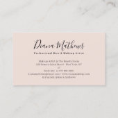 Moderne blush roze foto collage chique make-up art visitekaartje (Achterkant)