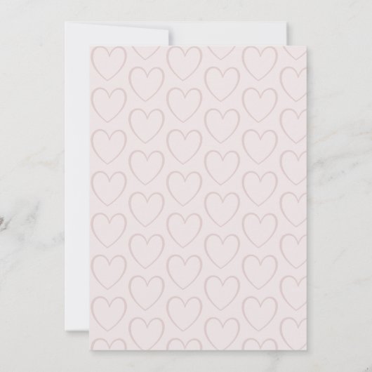 Moderne Blush Roze foto & hart Opslaan datum Save The Date (Achterkant)