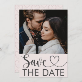 Moderne Blush Roze foto & hart Opslaan datum Save The Date