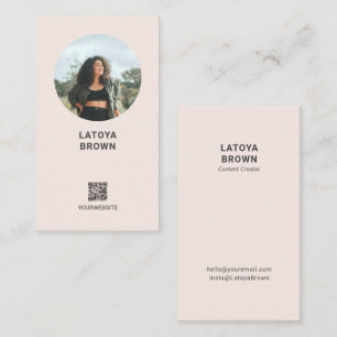 Moderne Blush Roze Foto Sociale Media Zakelijke Ka Visitekaartje