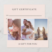 Moderne Blush roze fotografie cadeaubon (Voorkant / Achterkant)