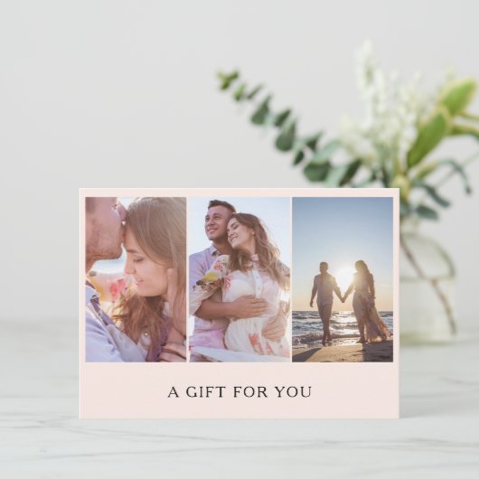 Moderne Blush roze fotografie cadeaubon (Staand voorkant)