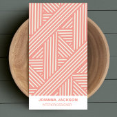 Moderne Blush Roze Geometrische Stiped Girly Vrouw Visitekaartje