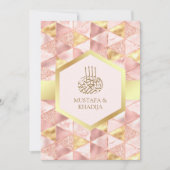 Moderne Blush Roze Geometrische Zeshoekige Moslim  Kaart (Voorkant)