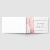 Moderne Blush Roze Goud Agaat Script Pensioen Gastenboek (Volledig)