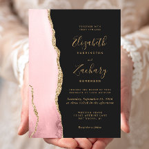 Moderne Blush Roze Gouden Agaat Donkere Trouw