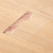 Moderne Blush Roze Gouden Agaat Elegante bruiloft Acryl Uitnodigingen (Laagn)